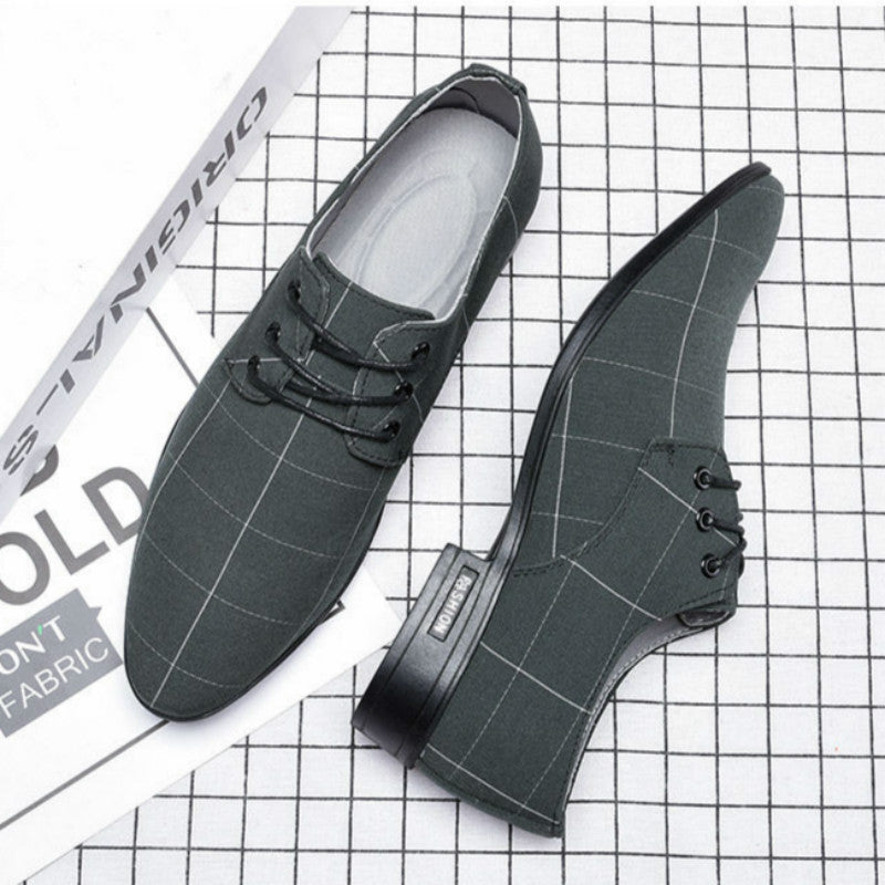 Zapatos de vestir de cuero y lona para hombre Loom & Soul™ - Zapatos informales de negocios ligeros y transpirables para la elegancia de todos los días