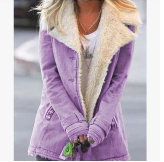 Abrigo de invierno cálido para mujer – Chaqueta de solapa ajustada de Loom & Soul