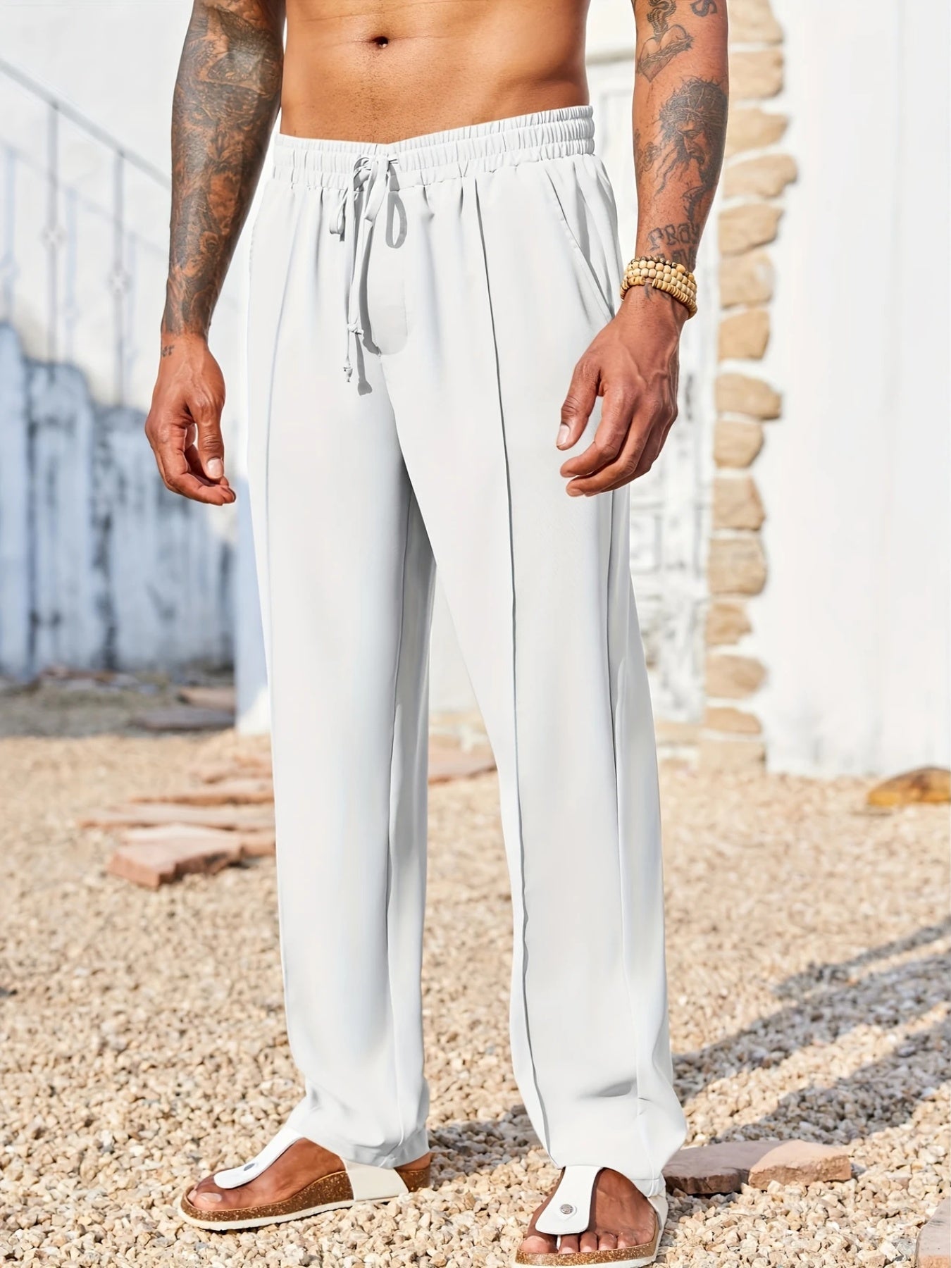 Pantalones casuales de pana para hombre – Corte recto ajustado, antiarrugas