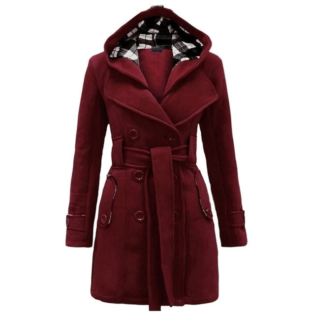 Abrigo de invierno Loom & Soul para mujer – Chaqueta larga con capucha, cálida y gruesa
