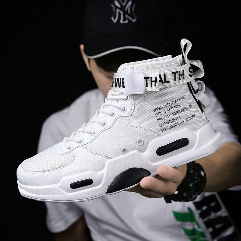 Zapatillas de lona Loom & Soul Air Force One para hombre – Zapatillas casual de caña alta antideslizantes con suela de PU