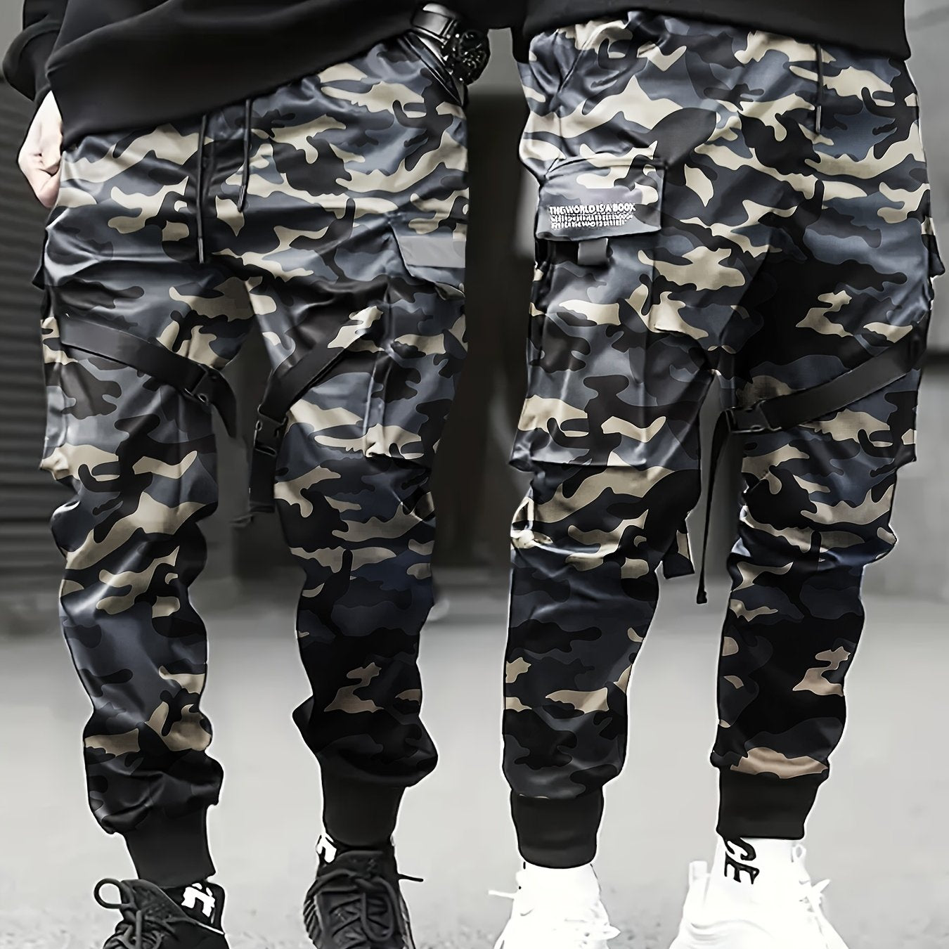 Men’s Camouflage Cargo Pants – Multi-Pocket Loose Street Trousers