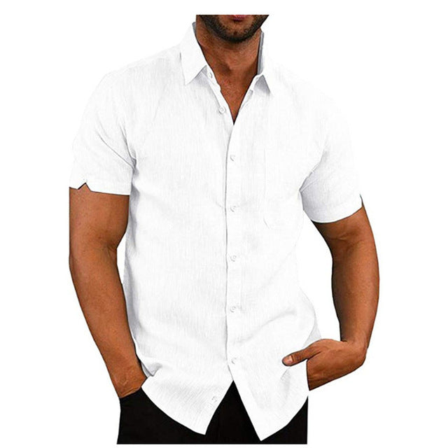 Men’s Casual Button Shirt – Relaxed Fit Drop Shoulder Top
