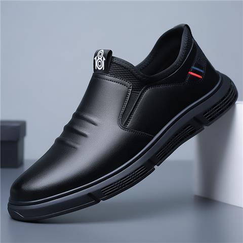 Zapatillas de caminar para hombre Loom & Soul en blanco y negro – Zapatos planos casuales de cuero de PU con acabado de gamuza, comodidad transpirable y diseño con cordones