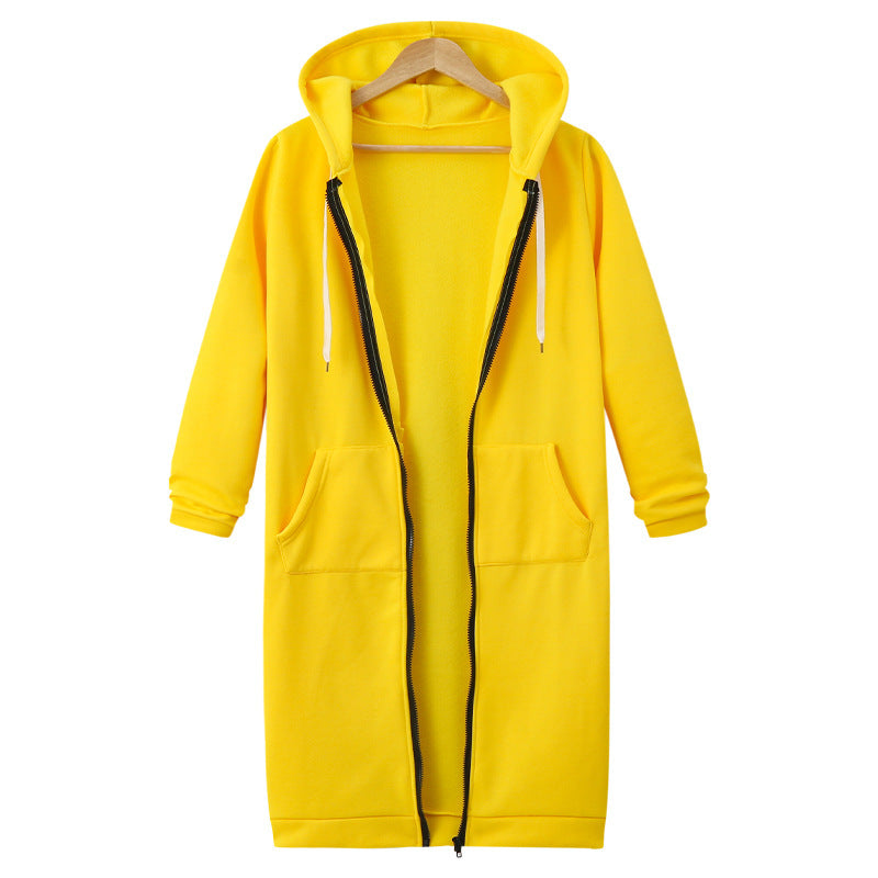Chaqueta polar con capucha para mujer Loom & Soul – Abrigo largo con cremallera y forro suave, ropa de abrigo casual y cálida