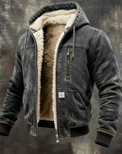 Chaqueta con capucha y forro polar unisex – Estampado digital corte holgado