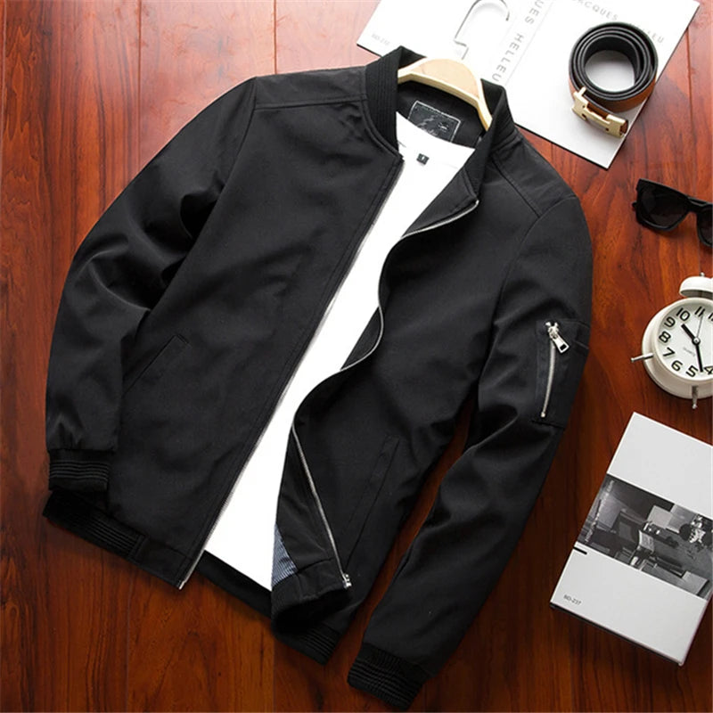 Chaqueta Bomber Slim Fit para Hombre Loom & Soul – Cortavientos Ligero Tipo Béisbol