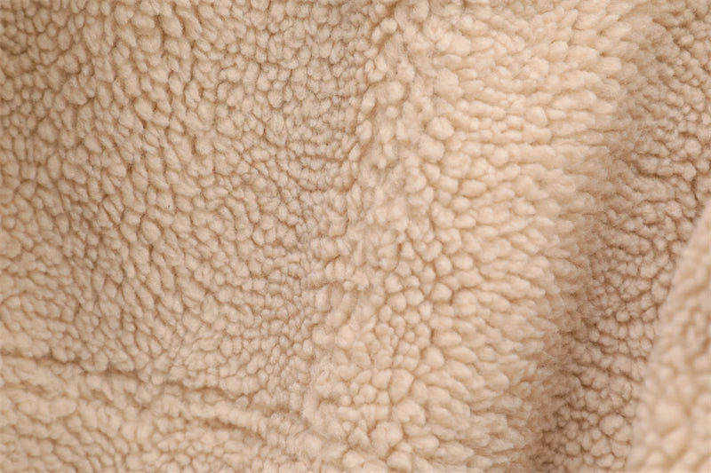 Chaqueta de piel sintética de borrego Loom & Soul – Abrigo de invierno cálido vintage con cinturón para mujer