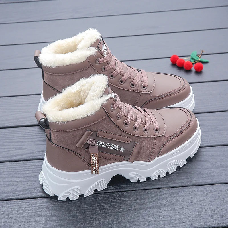 Loom & Soul Women’s Warm Winter Boots – British Style Thick-Soled Ankle Boot