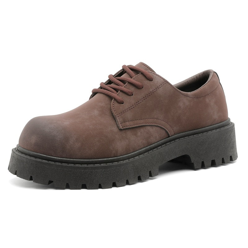 Men’s Retro Work Boots – Low-Top Leather Style Winter Shoes