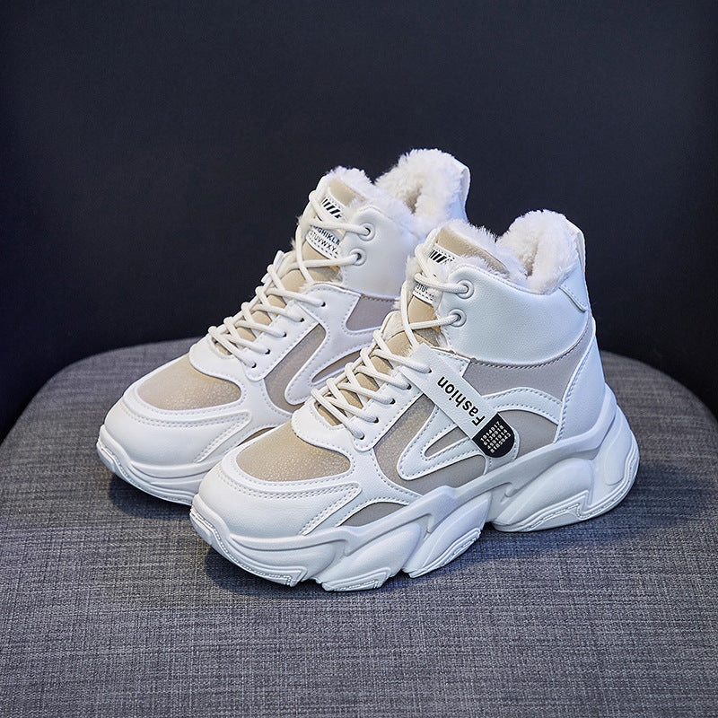 Zapatillas deportivas altas Loom & Soul™ con forro polar para mujer – Calzado de invierno cálido, grueso y cómodo