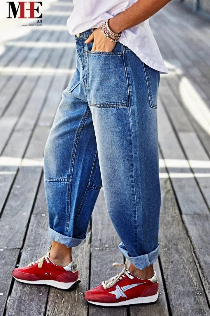 Vaqueros clásicos ajustados para mujer – Denim casual para el día a día (T198)