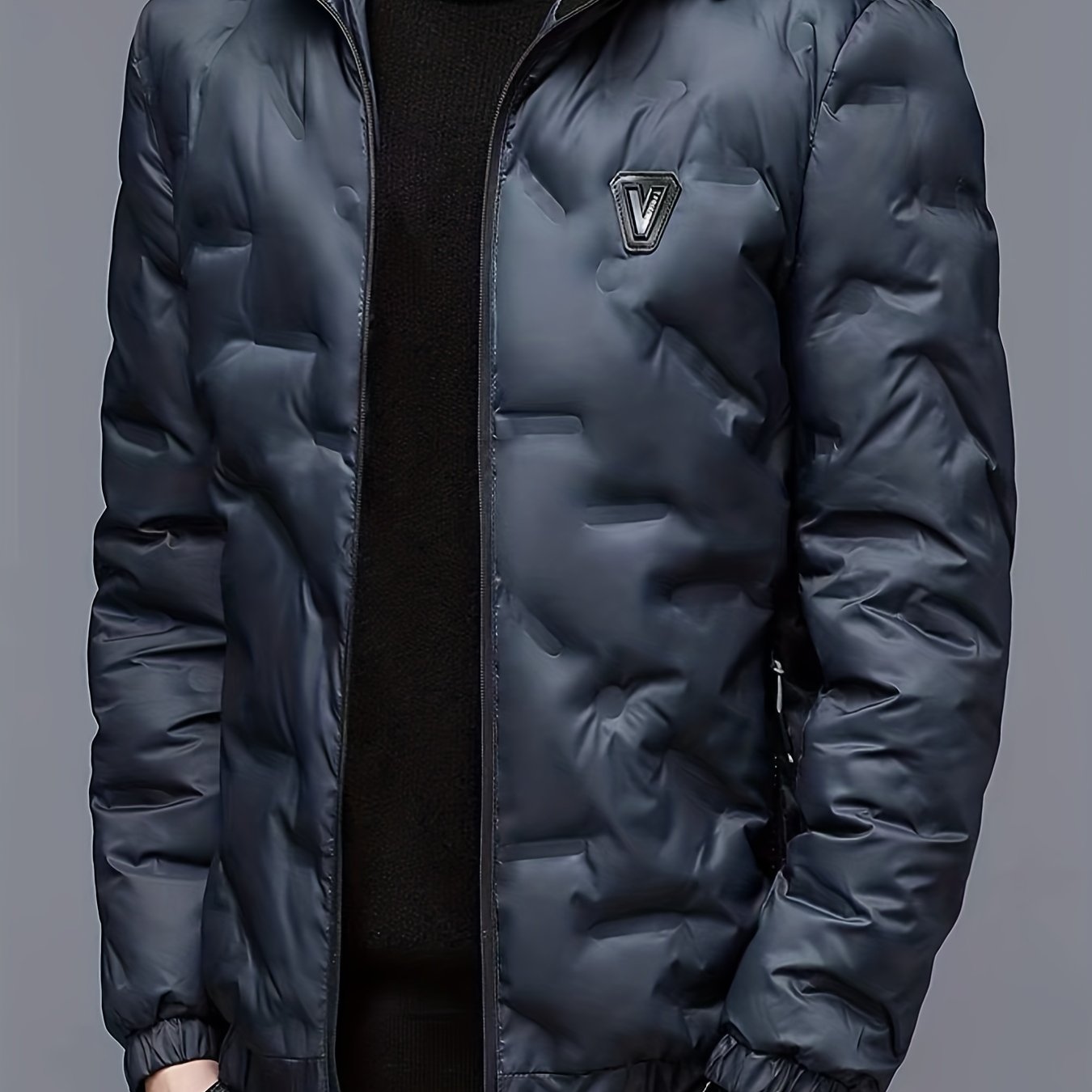 Men’s Windproof Hooded Jacket – Full-Zip Outdoor Winter Coat