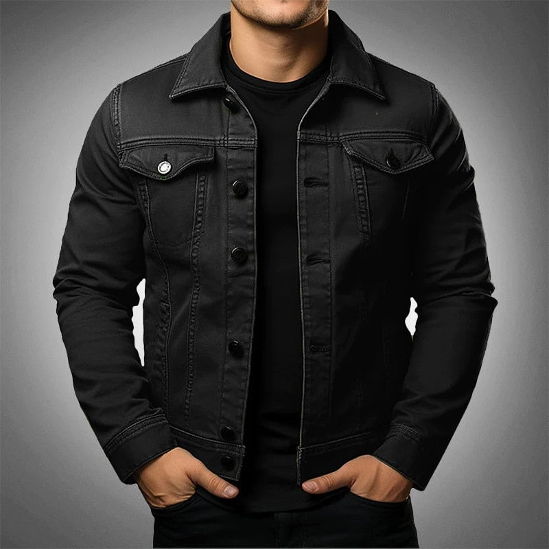 Chaqueta vaquera de trabajo para hombre – Abrigo informal de algodón grueso