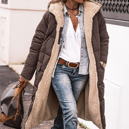 Chaqueta larga Loom & Soul™ Street Chic — Chaqueta de mezcla de algodón de longitud media para mujer con bolsillos | Elegante, cómoda y que inspira confianza