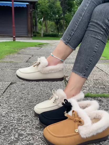 Women’s Fleece-Lined Loafers – Warm Slip-On Winter Shoes