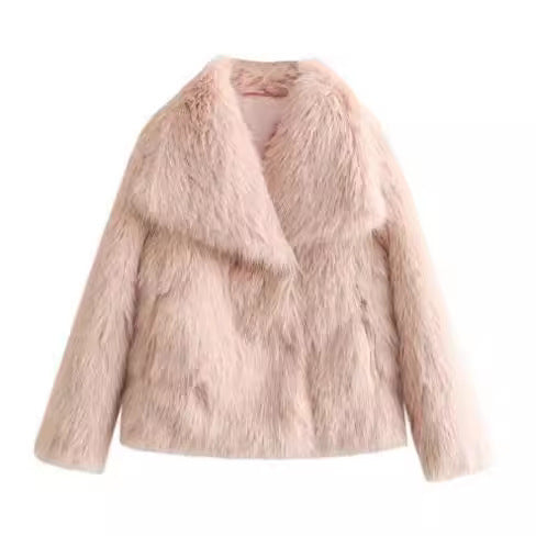 Abrigo de felpa con solapa mullida Loom & Soul™ – Chaqueta de invierno cálida para mujer para una comodidad elegante y sin esfuerzo