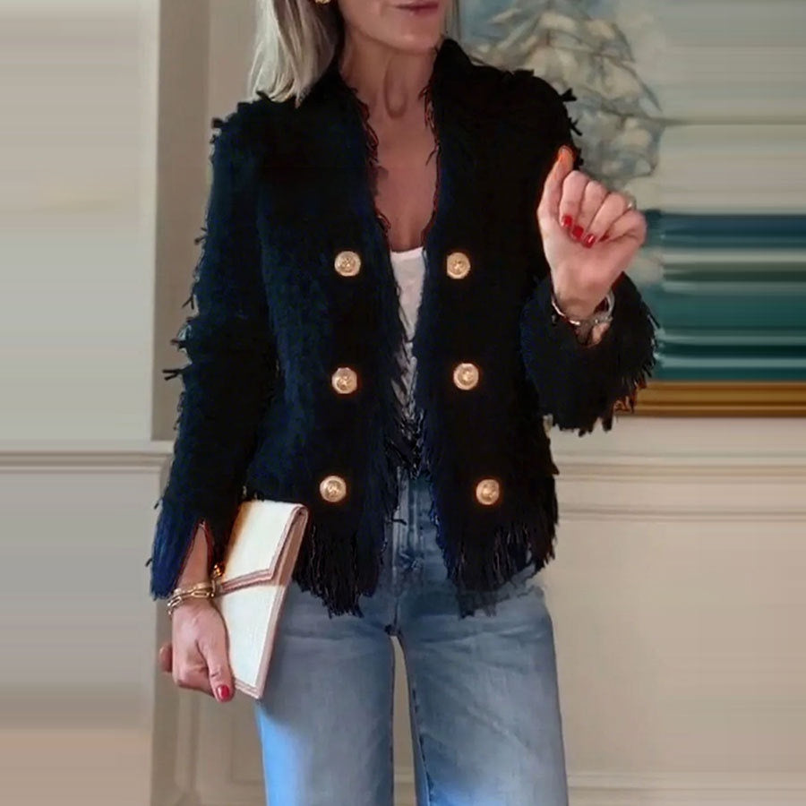 Chaqueta elegante con borlas para mujer – Estilo urbano entallado
