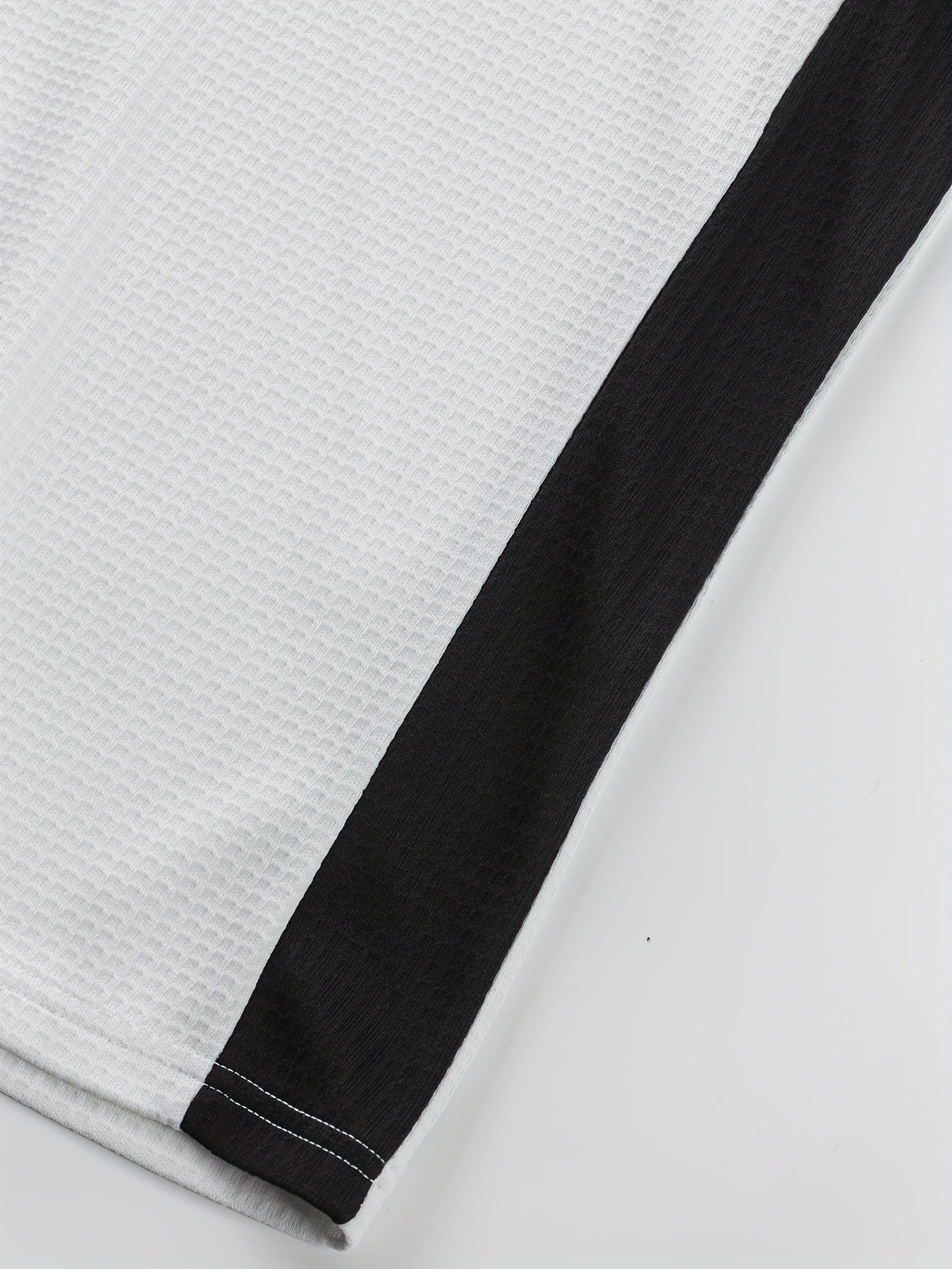Chemise Henley gaufrée pour homme – Haut boutonnée toutes saisons blanc et noir