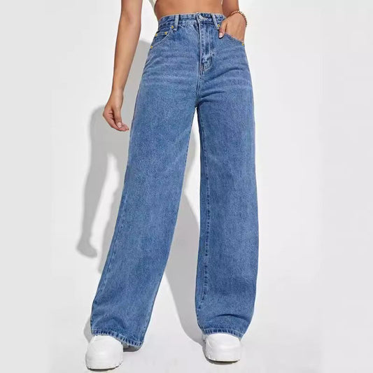 Loom & Soul™ Jeans Clásicos de Tiro Medio – Pantalones de Jean Ajustados para Mujer