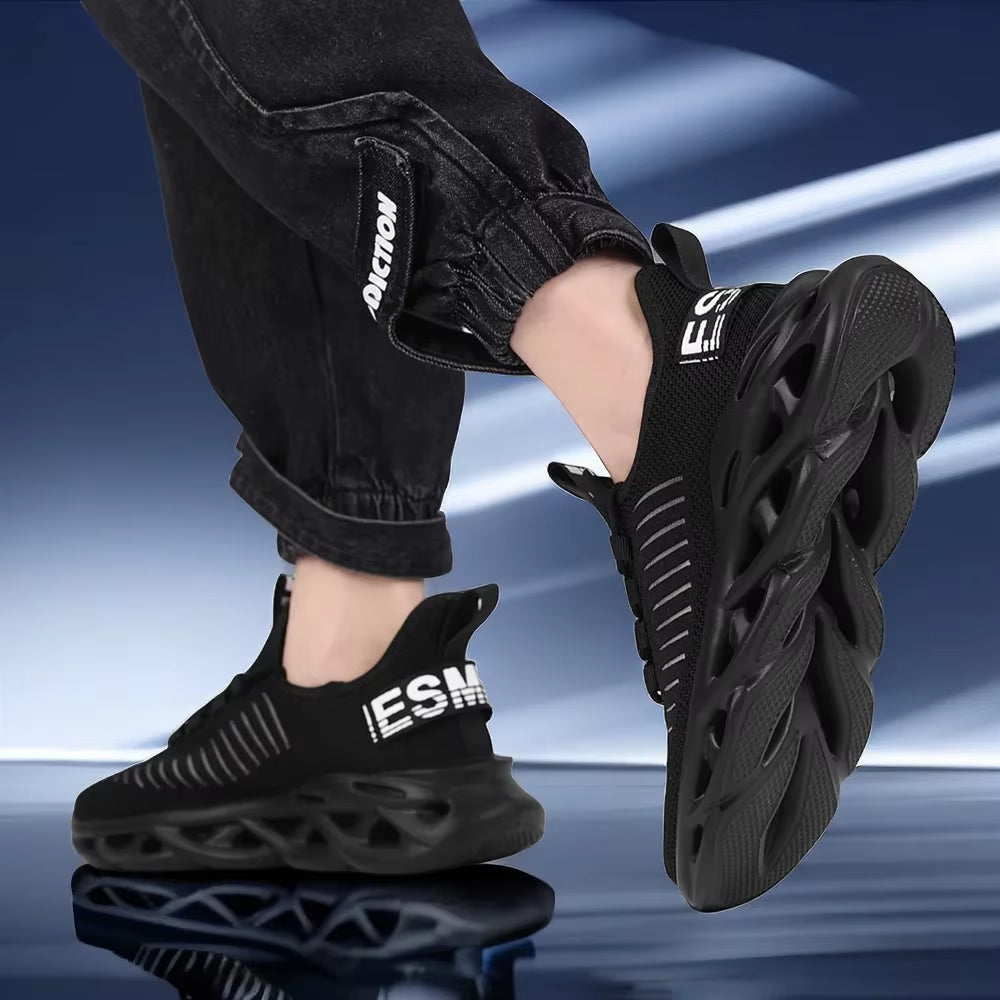Men'S Shoes Summer Mesh Breathable Sports Shoes Men'S Casual Running Hollow Mesh Shoes Lightweight anti Slip Tennis Sports Shoes