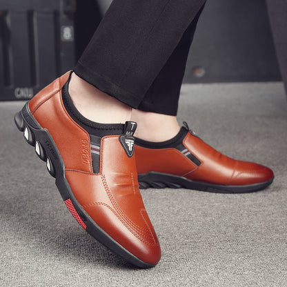 Loom & Soul™ Zapatos de vestir de cuero sintético para hombre – Zapatos planos clásicos para negocios y estilo formal