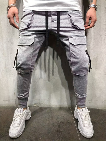Pantalones Cargo de Hombre Urbanos – Pantalones de Exterior con Cordón y Bolsillos Múltiples