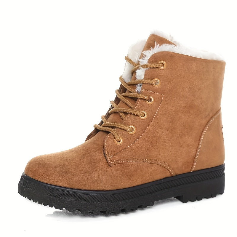 Women’s Warm Ankle Boots – Lightweight Lace-Up Platform Winter Footwear