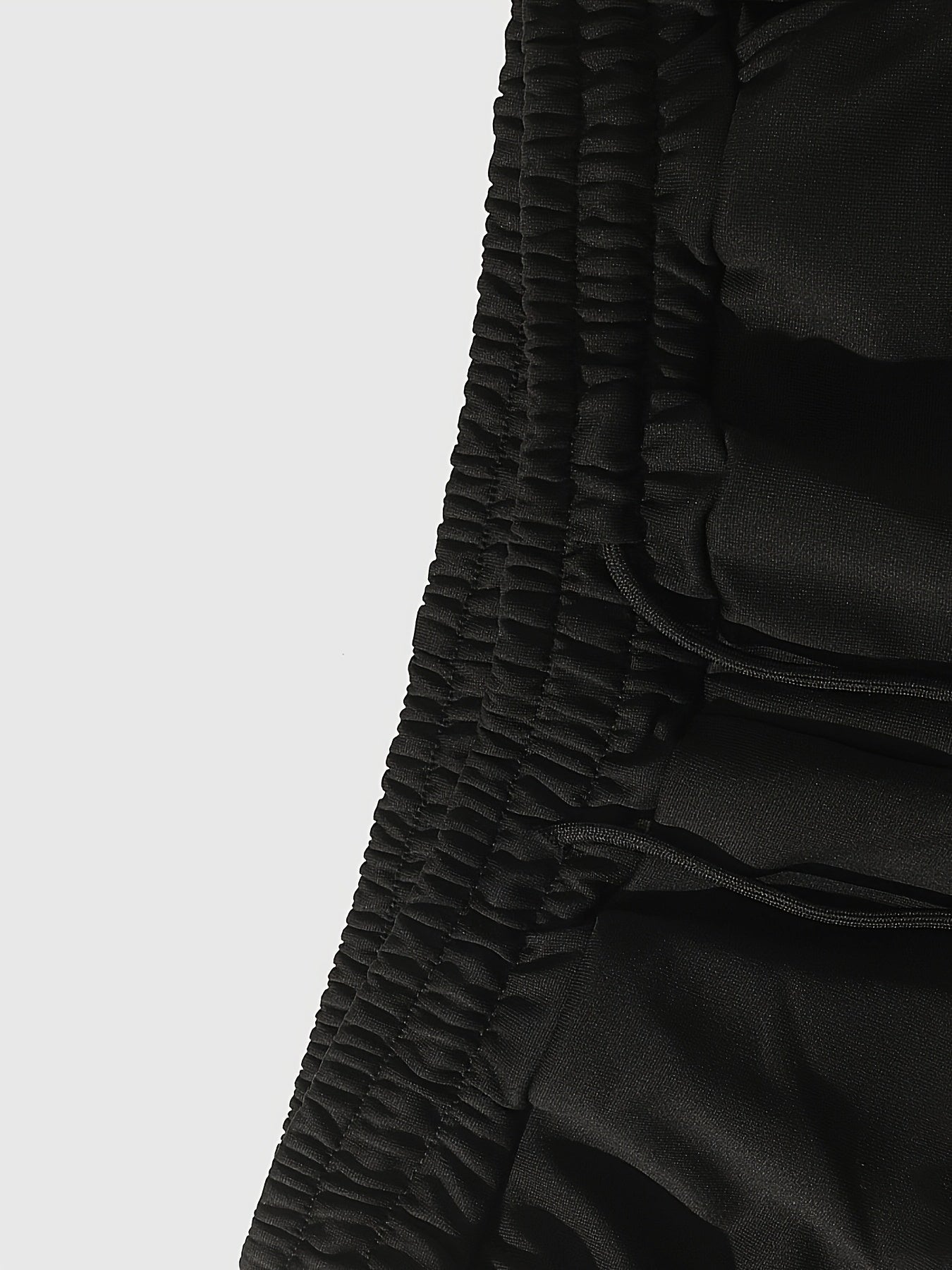 Pantalones Acampanados Negros para Hombre – Pantalones de Calle con Estampado de Cruz y Raya Roja