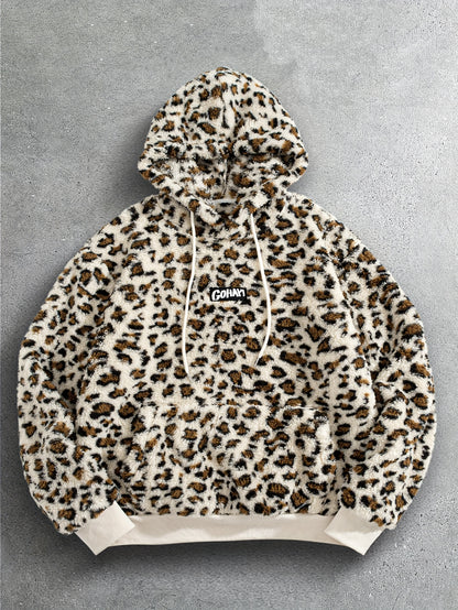 Sweat à Capuche Imprimé Léopard Homme – Sweat-shirt Doux Tendance Streetwear