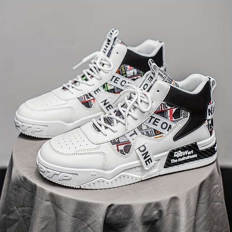 Men’s High-Top Skateboard Shoes – Trendy Casual Street Sneakers