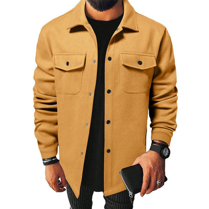 Cárdigan informal grueso para hombre Loom & Soul – Camisa de manga larga estilo británico