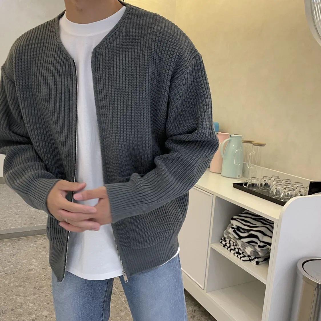 Cárdigan de punto con cremallera Loom & Soul™ para hombre – Suéter suave con cuello chimenea y bolsillos para una comodidad durante toda la temporada