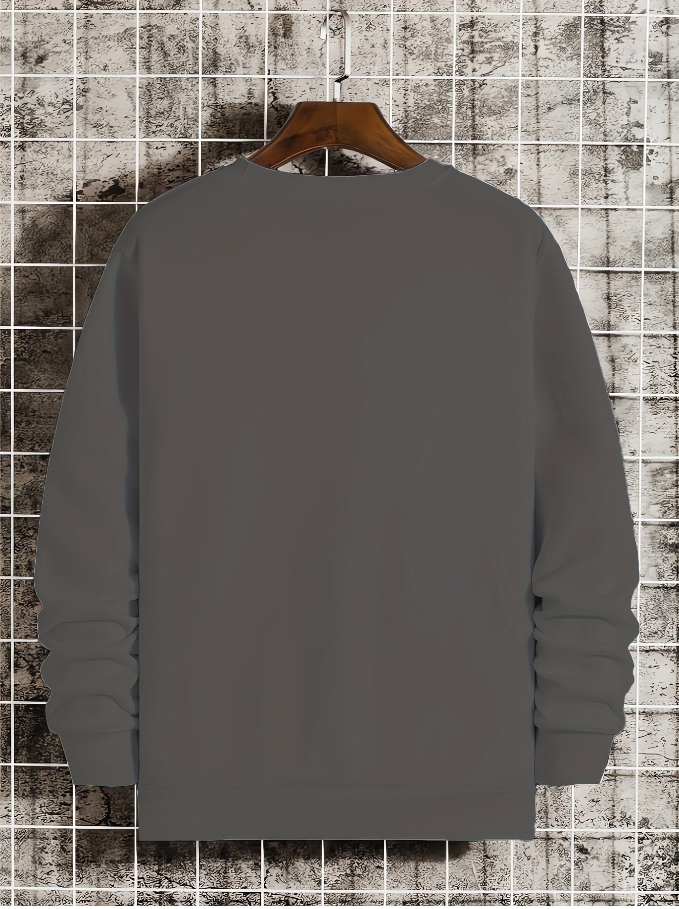 Men’s Printed Crewneck Sweatshirt – Trendy Casual Street Pullover