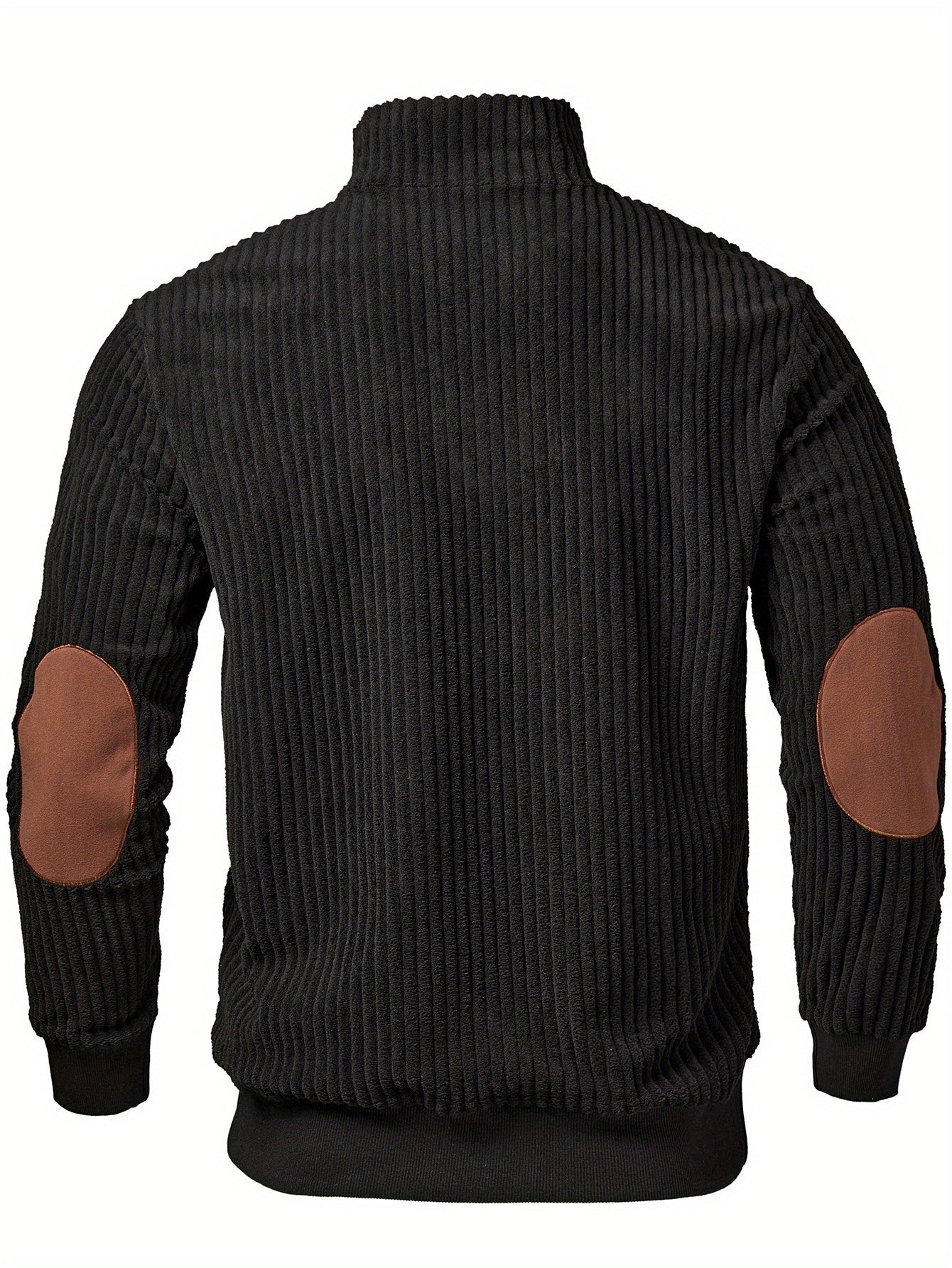 Jersey retro de cuello alto y media cremallera para hombre – Cálido y de canalé