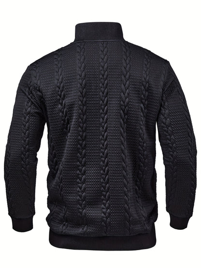 Chemise Henley décontractée pour homme – Haut boutonné à manches longues en tissu extensible doux