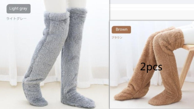 Calcetines largos peludos por encima de la rodilla Loom & Soul™ – Medias unisex cálidas para invierno y para casa