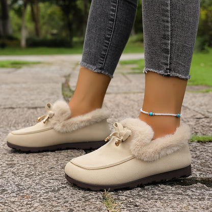 Women’s Fleece-Lined Loafers – Warm Slip-On Winter Shoes