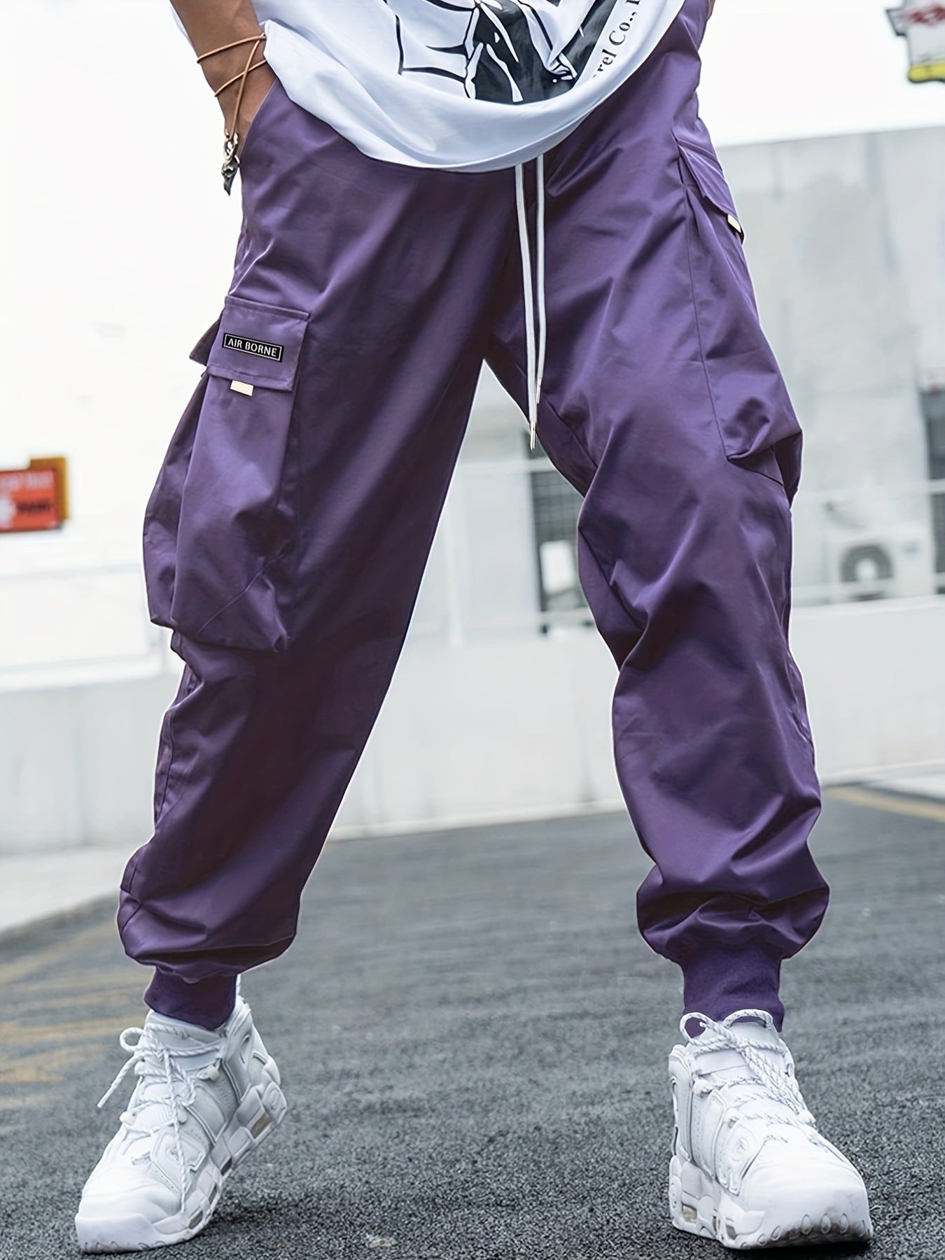 Pantalones Cargo para Hombre Loom & Soul™ – Pantalones con Cordón, Múltiples Bolsillos, Estilo Hip-Hop Urbano