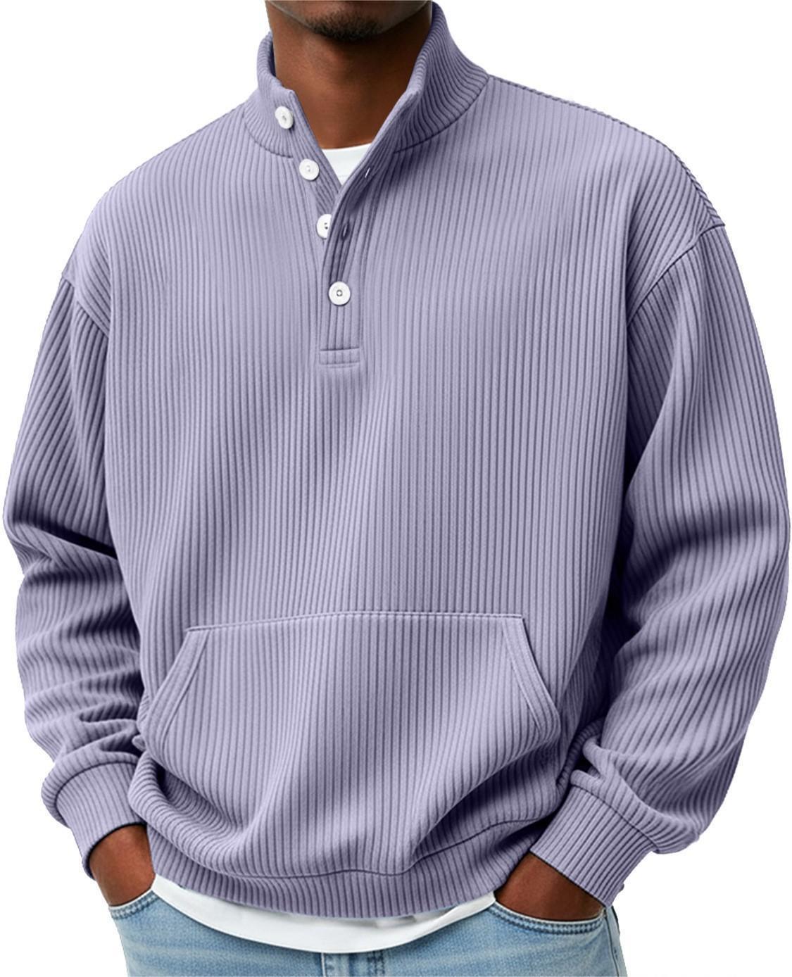 Sudadera de Cuello Alto Lisa para Hombre – Polo Casual de Manga Larga