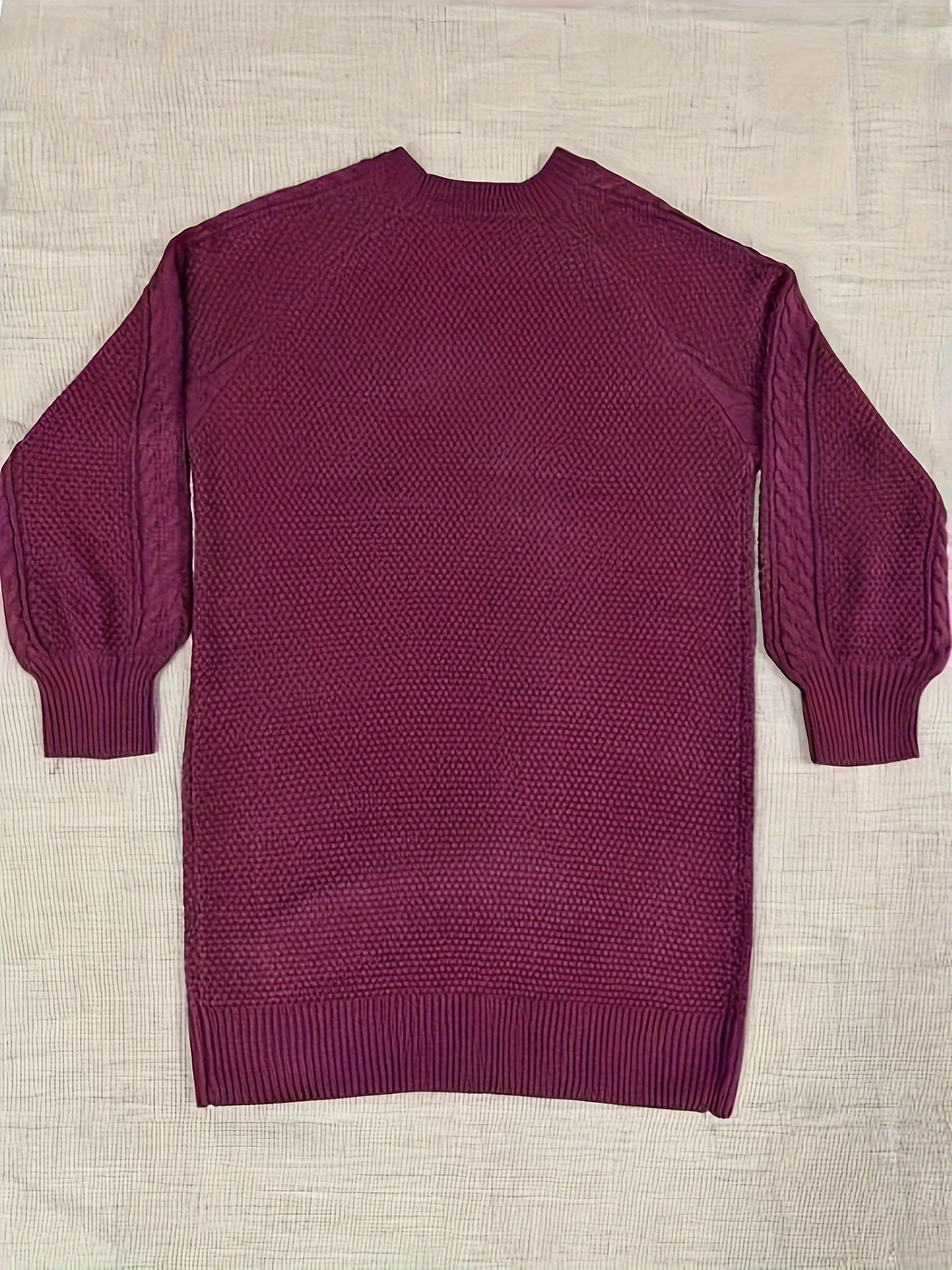 Suéter Vika para mujer - Jersey de punto midi holgado con cuello redondo