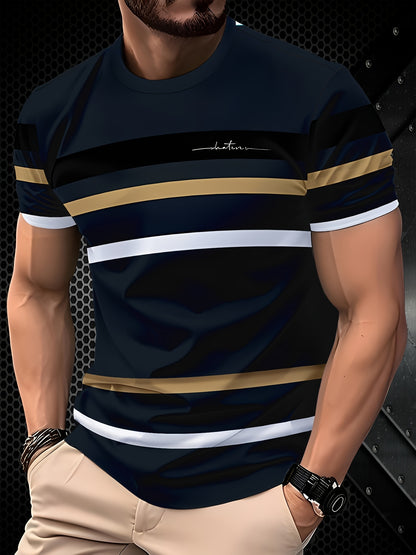 Camiseta gráfica 3D para hombre – Camiseta informal de cuello redondo estilo urbano