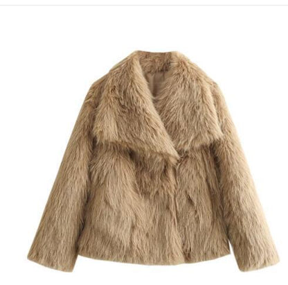 Abrigo de felpa con solapa mullida Loom & Soul™ – Chaqueta de invierno cálida para mujer para una comodidad elegante y sin esfuerzo