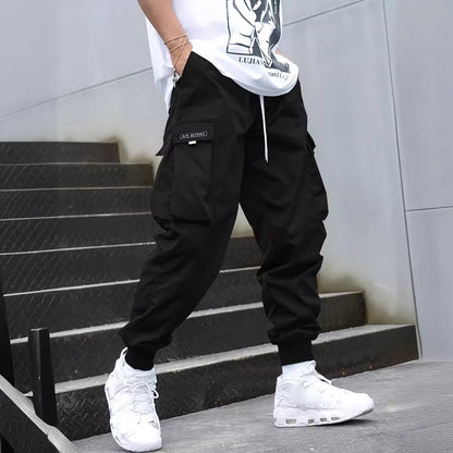 Pantalones Cargo para Hombre Loom & Soul™ – Pantalones con Cordón, Múltiples Bolsillos, Estilo Hip-Hop Urbano