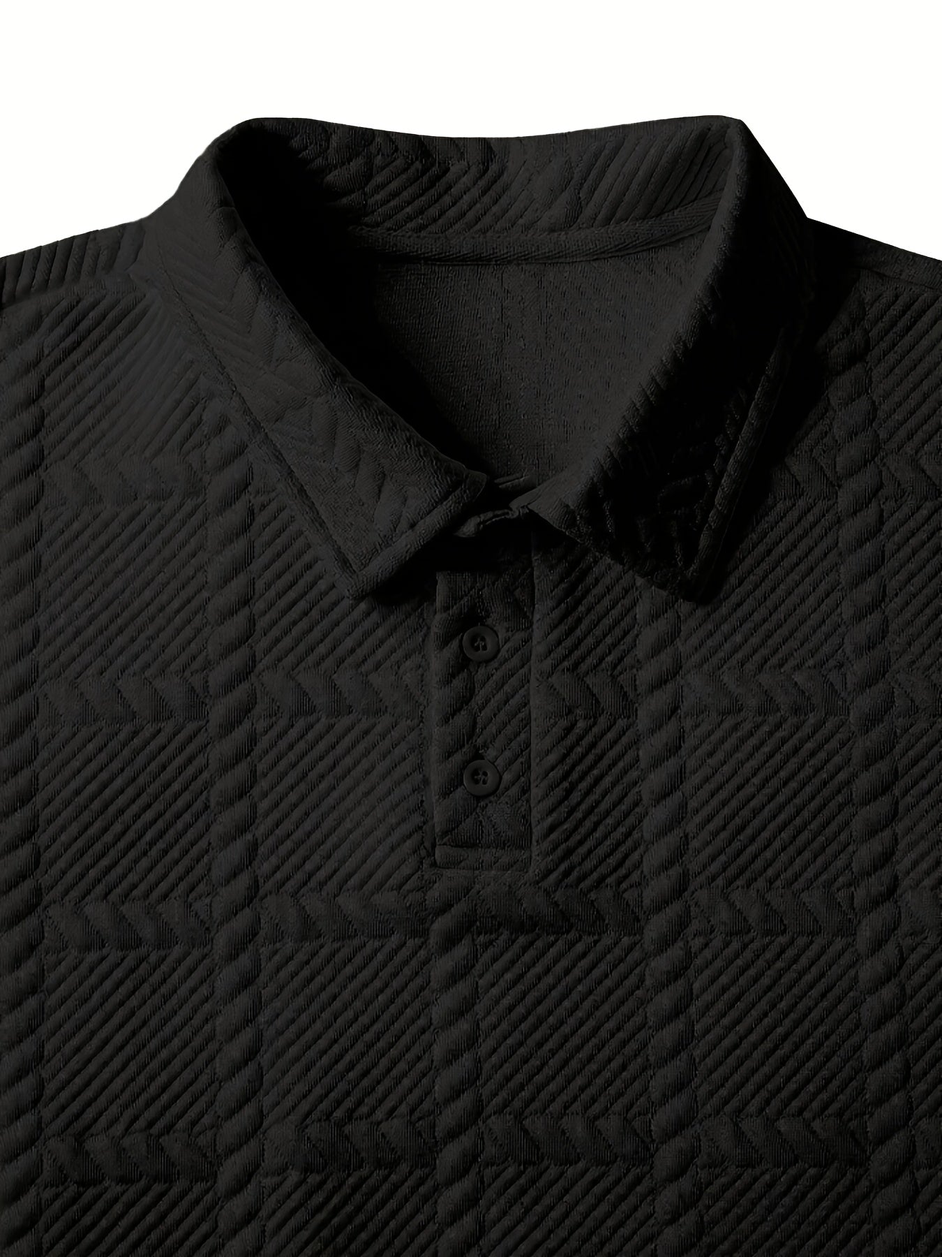Polo de punto para hombre – Top de manga corta con jacquard geométrico