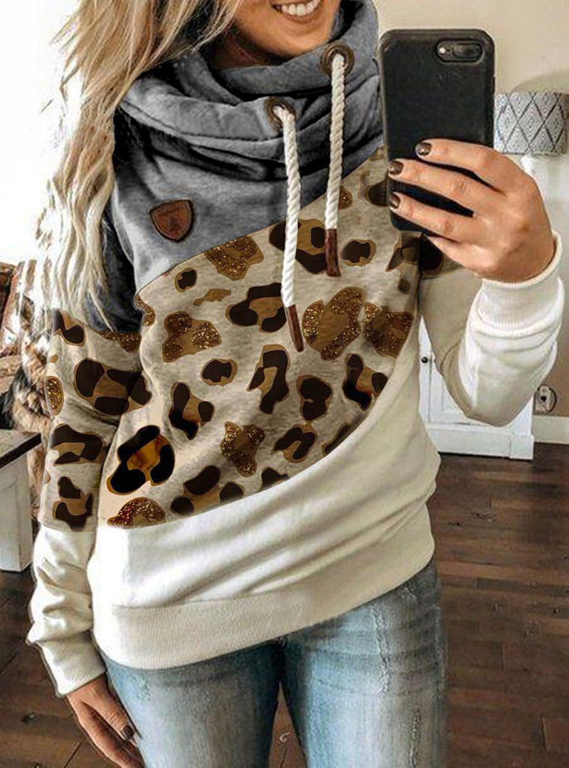 Sudadera polar con capucha estampada para mujer - Corte urbano holgado e informal
