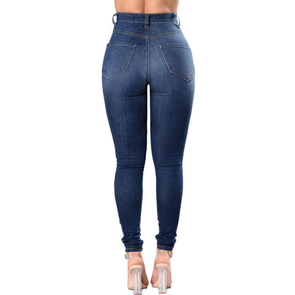 Loom & Soul™ Jean déchiré pour femme – Jean délavé taille haute pour un style urbain sans effort