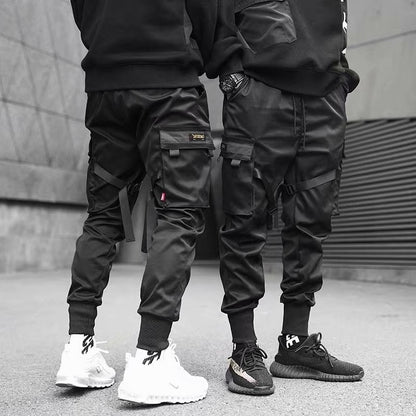 Loom & Soul™ Pantalones de Chándal Harem con Cintas – Pantalones Cargo Urbanos Multibolsillos para Hombre
