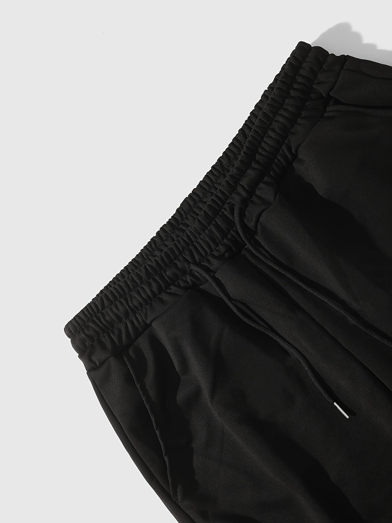 Pantalones Acampanados Negros para Hombre – Pantalones de Calle con Estampado de Cruz y Raya Roja