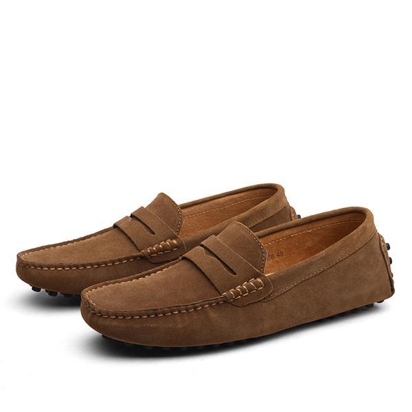 Zapatos Casuales de Piel para Hombre Loom & Soul – Parte Superior de Piel Genuina de Vacuno, Forro de Piel de Cerdo, Suela de Goma Antideslizante, Puntera Redonda, Comodidad sin Cordones